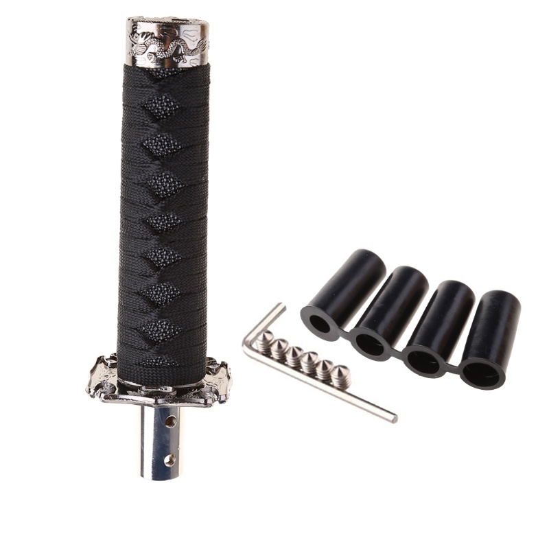 Tay Nắm Cần Số Xe Hơi Bằng Kim Loại Thiết Kế Thanh Kiếm Samurai Thời Trang Kèm 4 Thẻ Adap