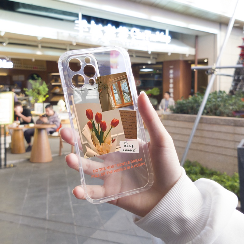 Ốp lưng iphone ôp lưng iphone 11 pro max TPU trong suốt họa tiết vintage thích hợp cho iPhone 11 7 8 plus 6s Xr Xs Max 11Pro Max 12 13Pro Max