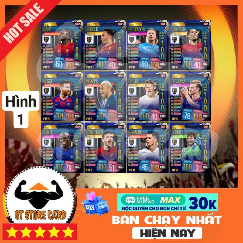 [Bộ 12] Thẻ cầu thủ TOTY FO4 2019-22 Size Poca Match Attax thẻ in custom ST STORE CARD