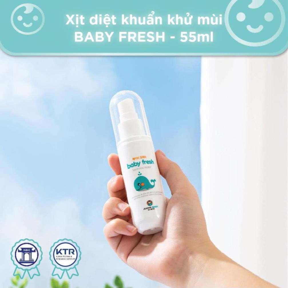 🍀 Xịt diệt khuẩn Baby Fresh - JOONA BABY, xịt khuẩn đồ chơi, rửa bình sữa cho bé - 55ml