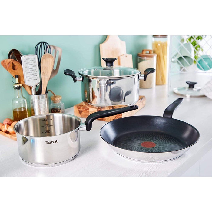 Chảo chiên chống dính inox đế từ đáy cạn 26cm Tefal Primary E3090504 - Hàng chính hãng