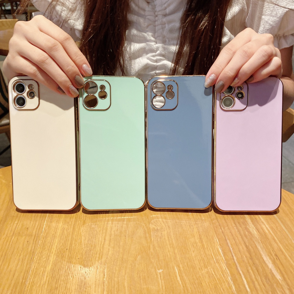 Ốp điện thoại TPU mạ màu trơn sang trọng thích hợp cho Iphone 12 11 Pro Max Xs Max Xr X 8 7 Plus