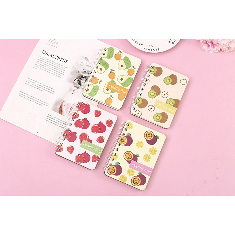 Sổ tay lò xo healthy fruit khổ giấy A6 kẻ ngang, kích thước 14 x 10 cm, 150 trang Sakura Shop