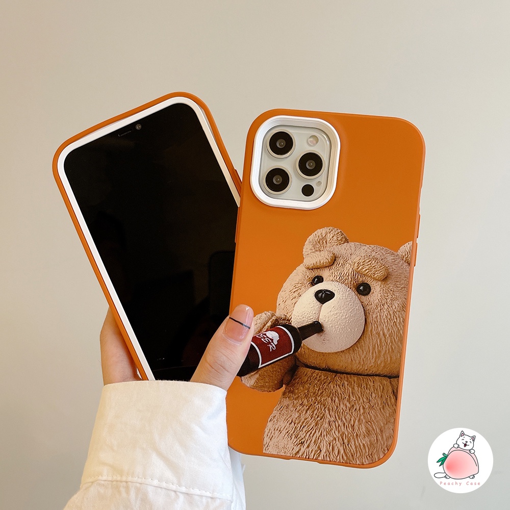 Ốp điện thoại mềm in hình gấu Teddy đáng yêu 3 trong 1 tháo được thích hợp cho IPhone 12 11 PMax X Xs Max XR 8 7 Plus