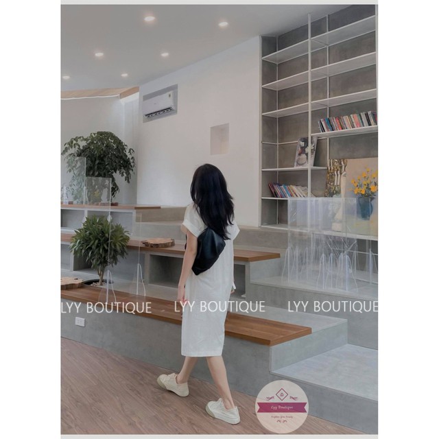 Váy Sơ Mi Dáng Suông Tay Cộc Vát Chất Thô Kiểu Váy Ulzzang Đầm Sơmi Lyy Boutique | BigBuy360 - bigbuy360.vn