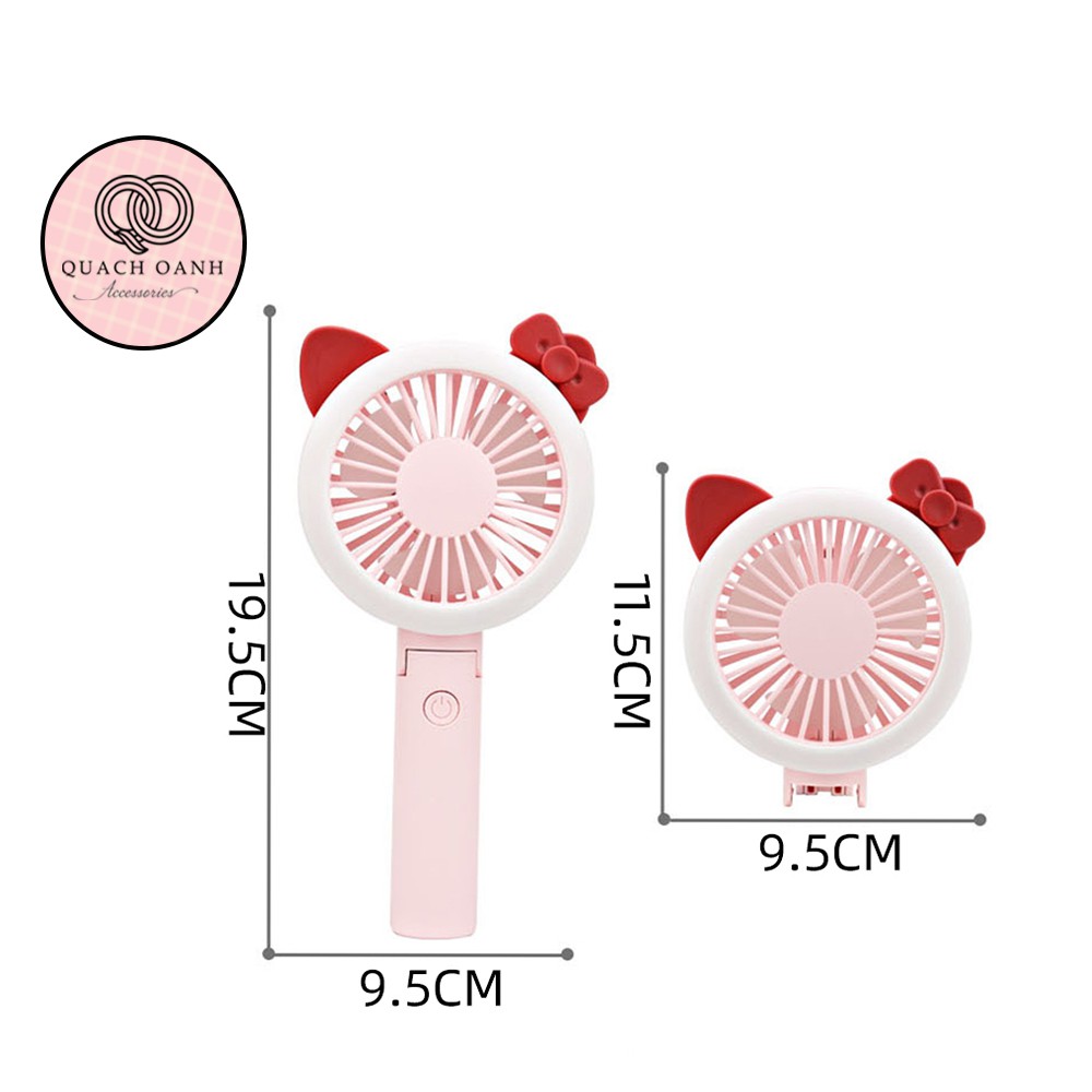 Quạt mini cầm tay có đèn led sạc pin tích điện nhỏ gọn và tiện dụng - QUAT30 | BigBuy360 - bigbuy360.vn