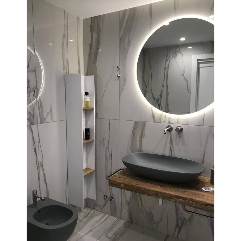 Gương tròn nhà tắm cảm ứng đèn led trang điểm makeup thông minh treo tường kích thước tròn 60,70cm guonghoangkim HK0003