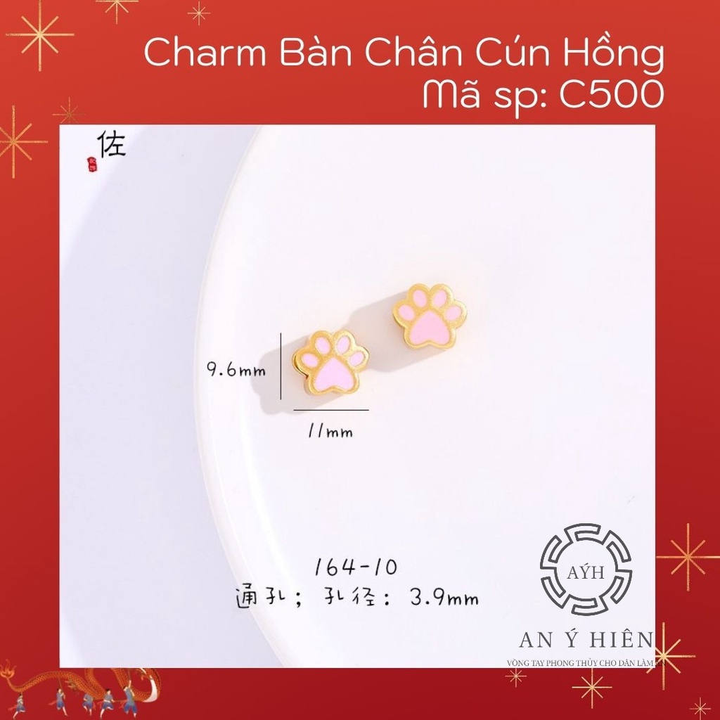 Charm Bàn chân cún Hồng #C500 ( An Ý Hiên)