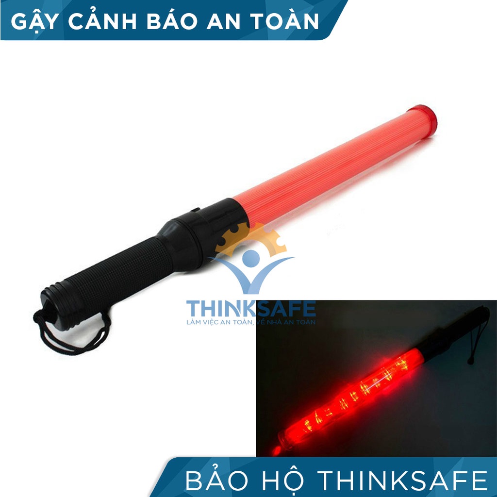 Gậy đèn led Thinksafe 54cm điều khiển giao thông chạy pin, 3 chế độ, công trình nhà xưởng