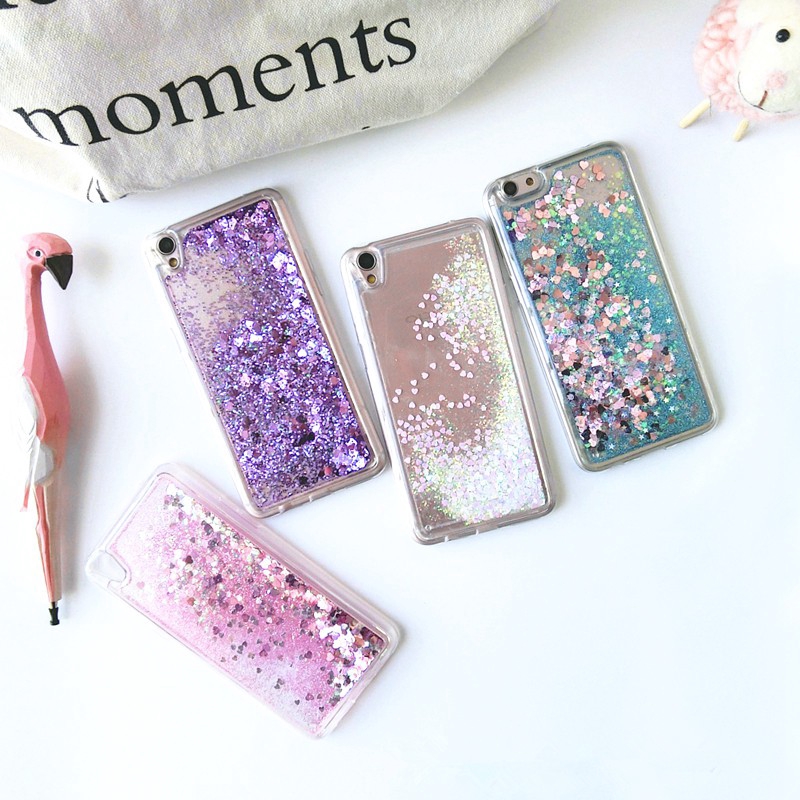 Oppo A3s F1 F1s F3 F5 F1plus F3 Plus Cute Liquid Quicksands Soft TPU Full Cover