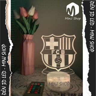 Đèn Ngủ 3D CLB Bóng Đá Barcelona  | 16 Màu + Remote | MinJ Shop | Đèn Ngủ 3D Led Barca | Đèn Bóng Đá