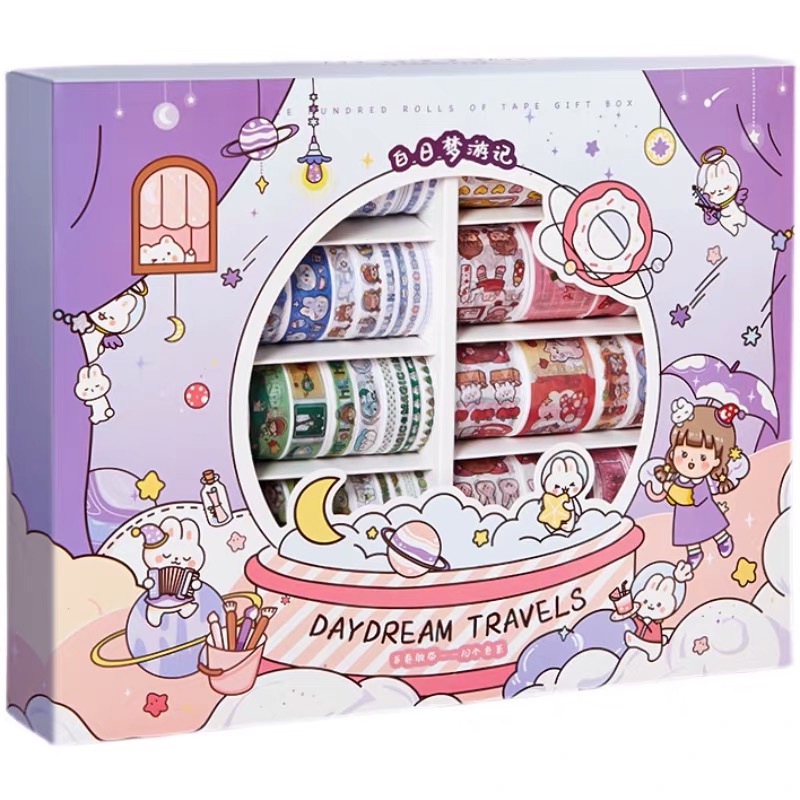 [INS &amp; DAYDREAMTRAVEL] Hộp 100 cuộn washi tape dễ thương (có tách lẻ 20 cuộn)