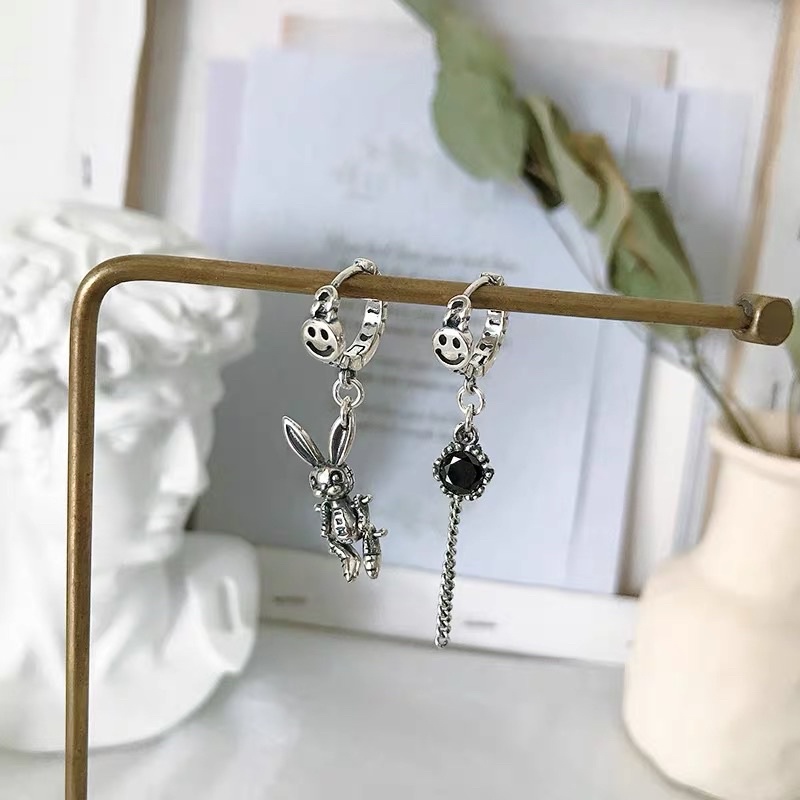 Bông tai nam nữ cá tính mạ bạc thái
