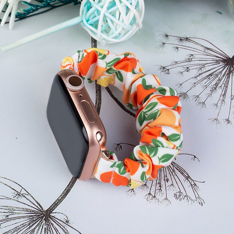 Dây Đeo Tay Dạng Vòng Tay Co Giãn In Họa Tiết Cho Apple Watch 7 6 5 4 3 2 1 45/44/42/41/40/38mm