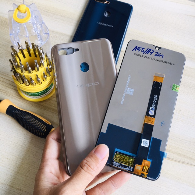 Combo Bộ Vỏ Sườn + Màn Hình Oppo A7 Zin Hàng Cao Cấp (Tặng bộ vít)