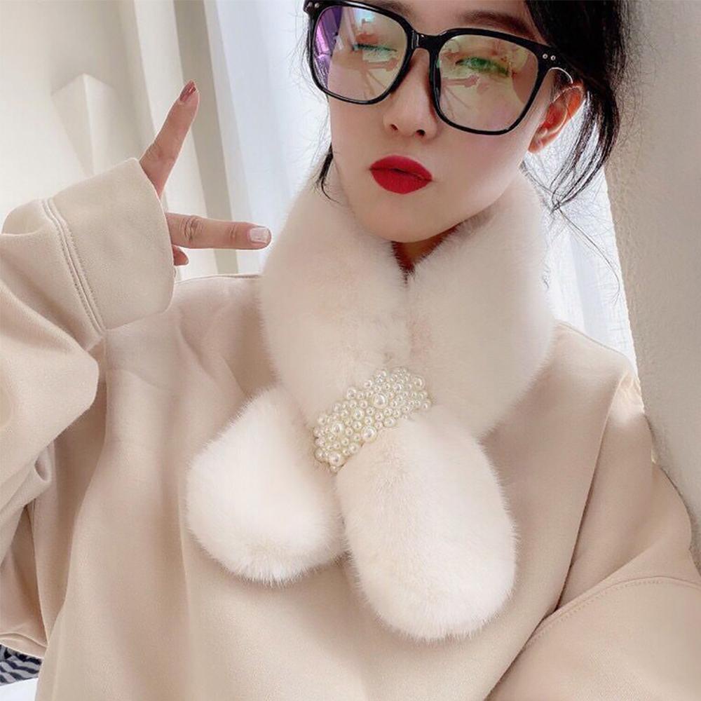 Khăn Choàng Lông Thỏ Nhân Tạo 15H Thời Trang Mùa Đông