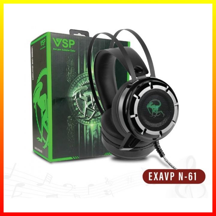 Tai Nghe Chụp Gaming Kèm Mic N61 Đèn Led Dành Cho Game Thủ Có Dây