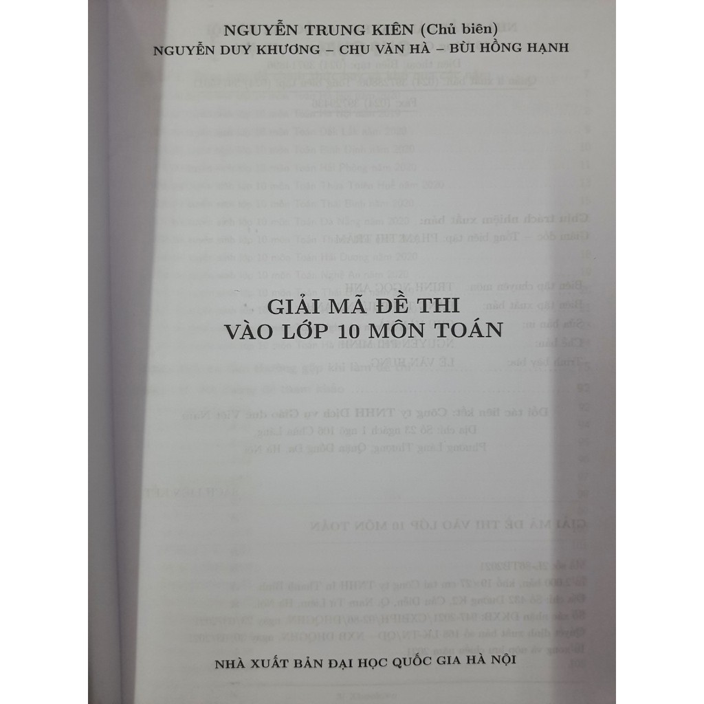 Sách - Giải mã đề thi vào 10 môn Toán