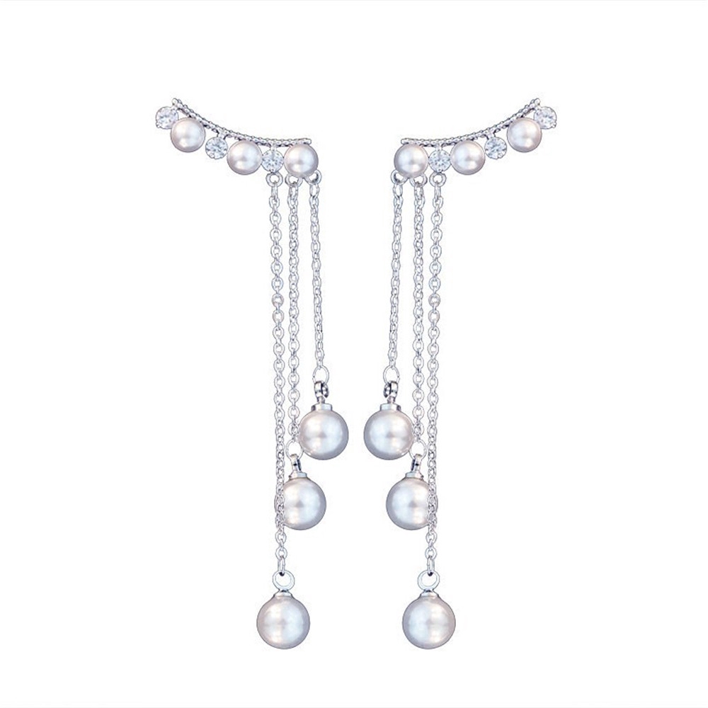 Khuyên tai nữ dài đính ngọc thời trang