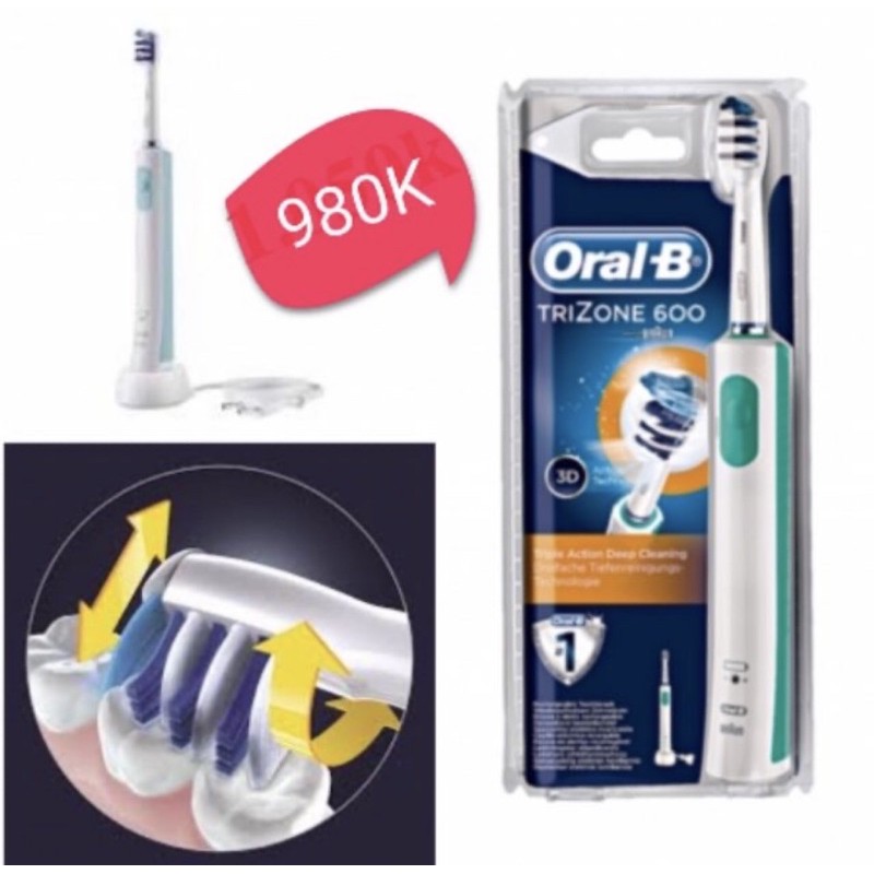 Bàn chải điện Oral-B TriZone 600 3D Action Made in Germany Giá: 900K