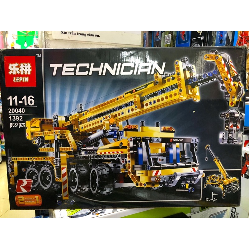Lego Technic - Lepin 20040 ( Lắp Ráp Mô Hình Xe Cẩu Hạng Nặng 1392 Mảnh )