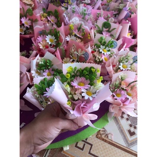 Com bo 10bó hoa mini 3 bông cúc lụa đủ màu