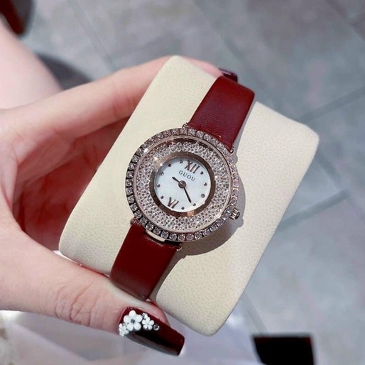 GUOU Đồng Hồ Đeo Tay Đính Đá Phong Cách Hồng Kông Sang Trọng Thời Trang Cho Nữ