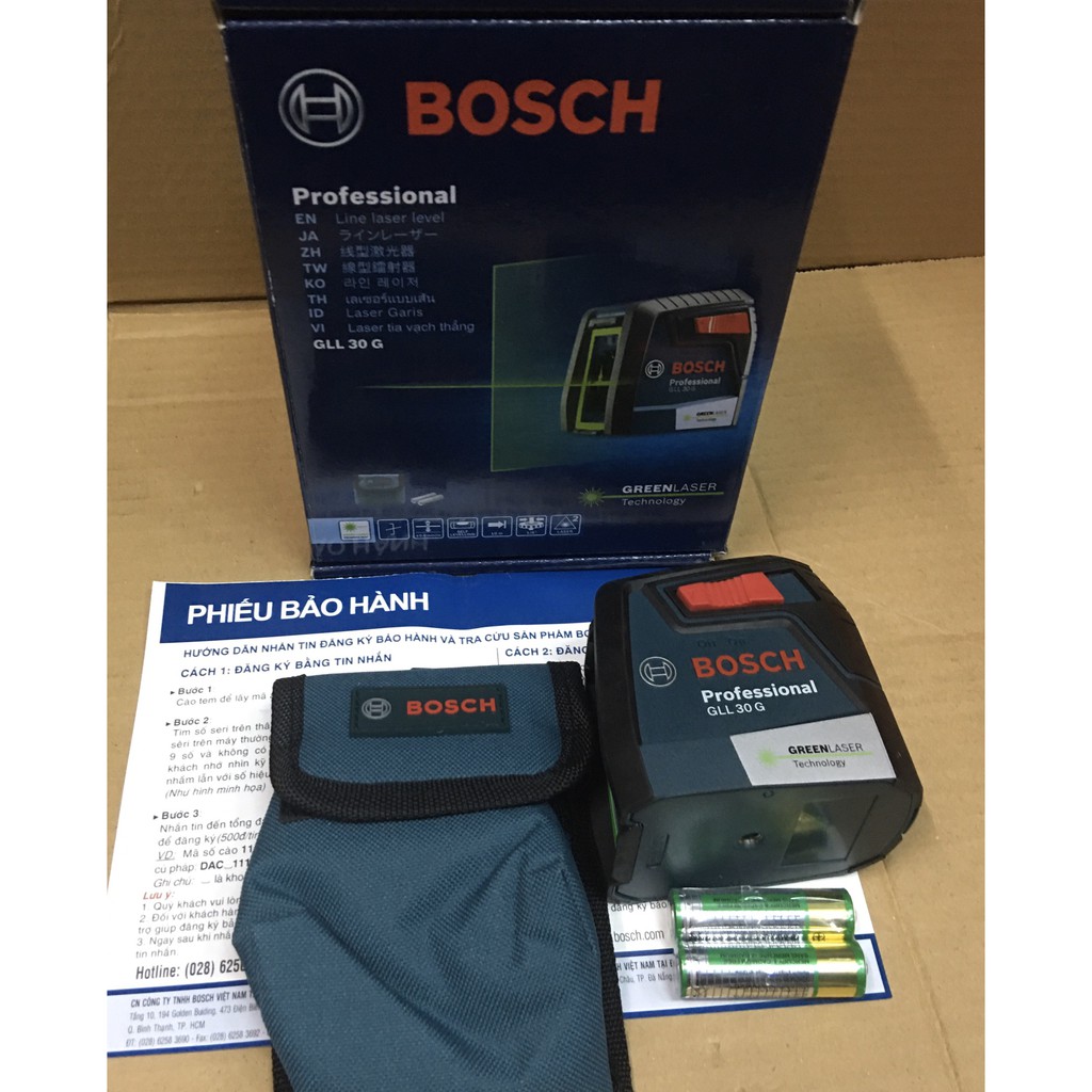 Máy cân mực laser Bosch GLL 30 G (tia xanh)