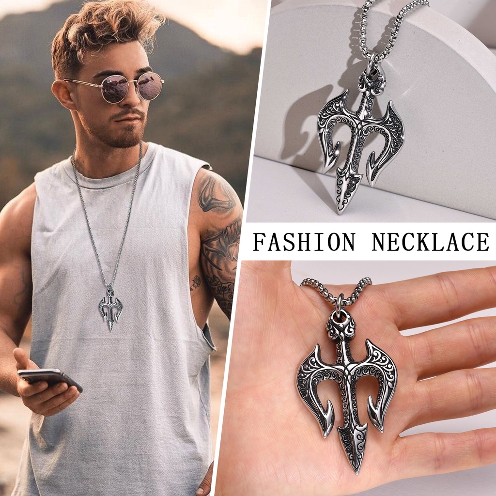 Vòng cổ Bạc Mặt Thép Không Gỉ Thương Hiệu VNOX Thời Trang Giản Dị Dành Cho Nam