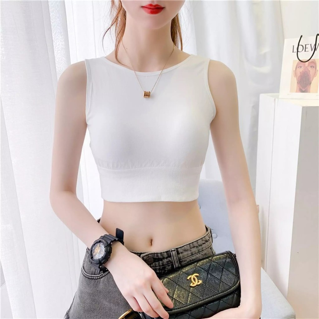 Áo Croptop nữ, Tập Gym, Mặc trong sơ Mi hoặc Vest đều rất ok, chất liêu dệt kim Cao Cấp