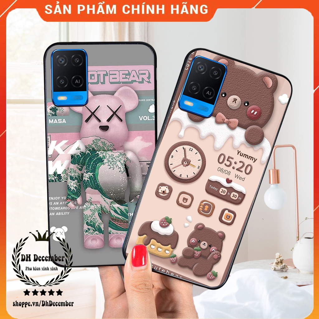 Ốp lưng Oppo A54 in hình 3D GẤU HỒNG-GẤU BE3R -XINH XẺO CỰC ĐẸP