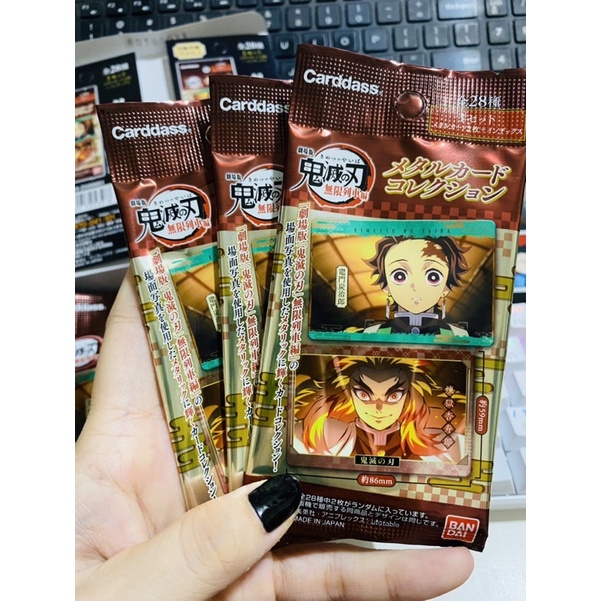 Demon Slayer metal card random pack thẻ nhân phẩm Kimetsu No Yaiba KNY Tomioka Shinobu Rengoku Tanjiro