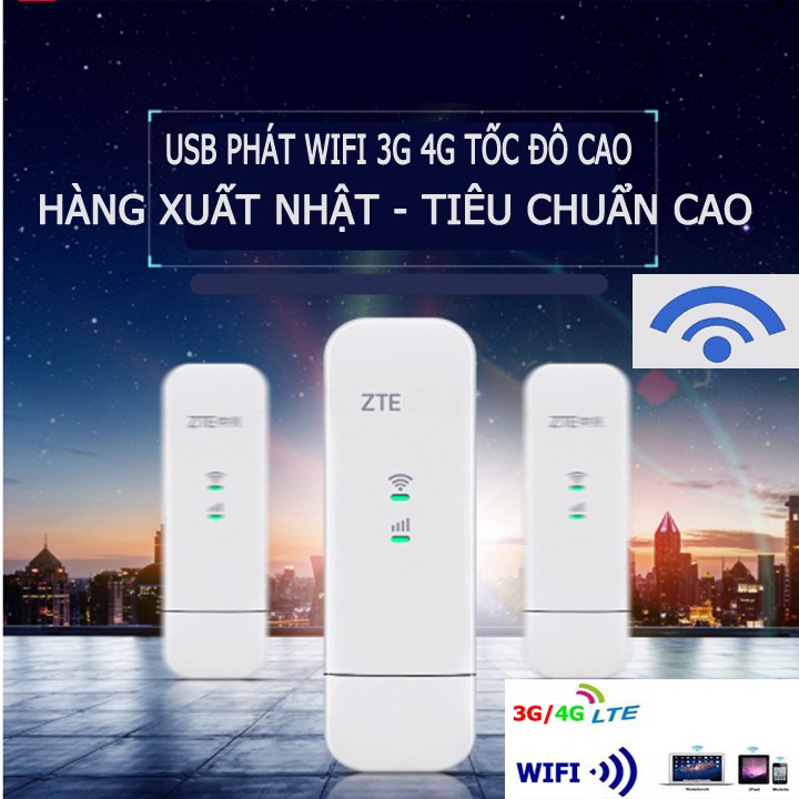 Phát Wifi 4G Thần Tốc - Usb MF70 ZTE Dùng Sim Đa Mạng