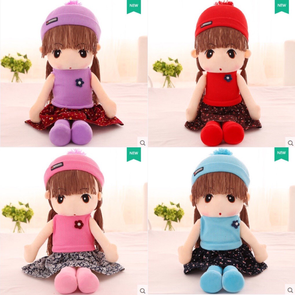 Búp bê váy kẻ kích thước 45cm và 60cm