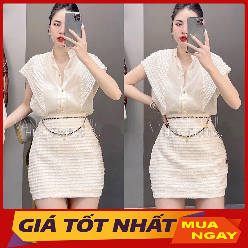 Set Bộ Cánh Rơi Mix Chân Váy Tầng Sanh Chảnh SB2076