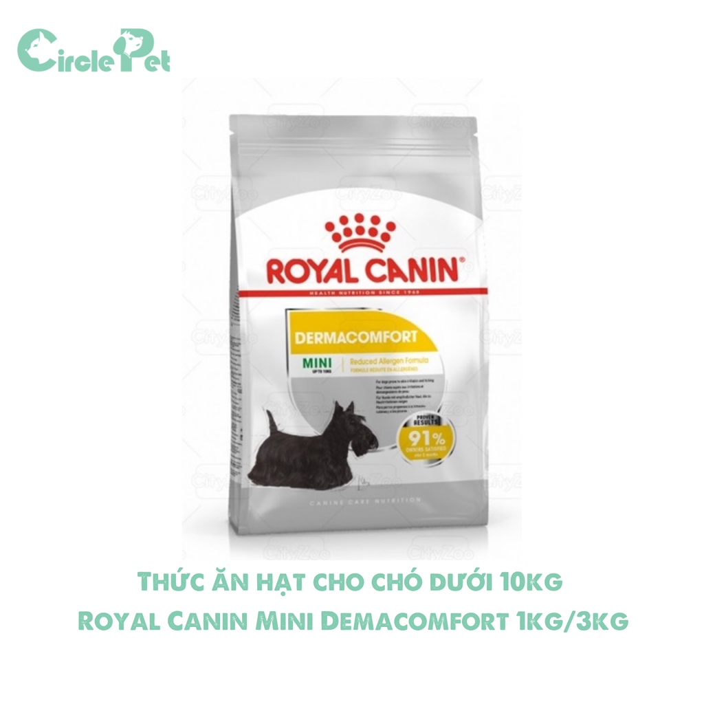 Thức ăn hạt giảm ngứa và dị ứng cho chó dưới 10kg Royal Canin Mini Demacomfort nhiều size - Circle Pet