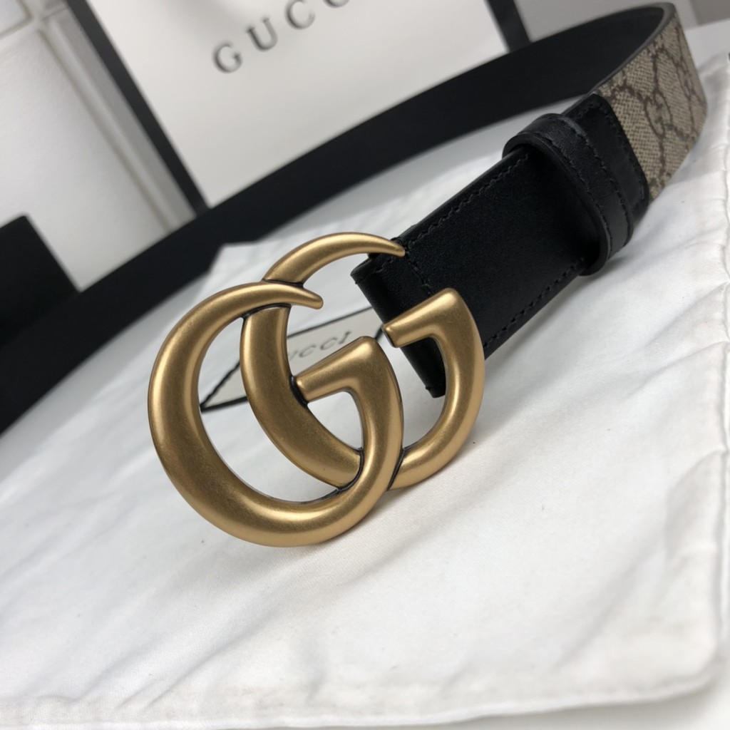 Thắt lưng nam da thật GUCCI GG GC thiết kế cổ điển mang phong cách retro