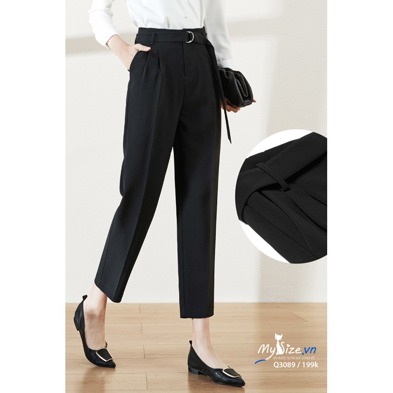 Quần baggy lưng cao Q3089 cạp thắt dây đai túi chéo