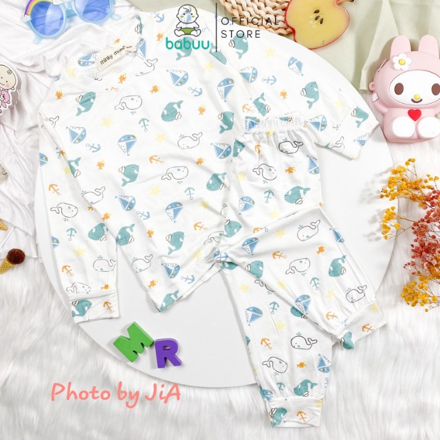 Bộ Dài Tay Thun Lạnh MINKY MOM Hình Động Vật Cho Bé Gái Bé Trai 1 2 3 4 5 6 Tuổi Chính Hãng-Đồ Bộ Cho Bé BABULALA DT02