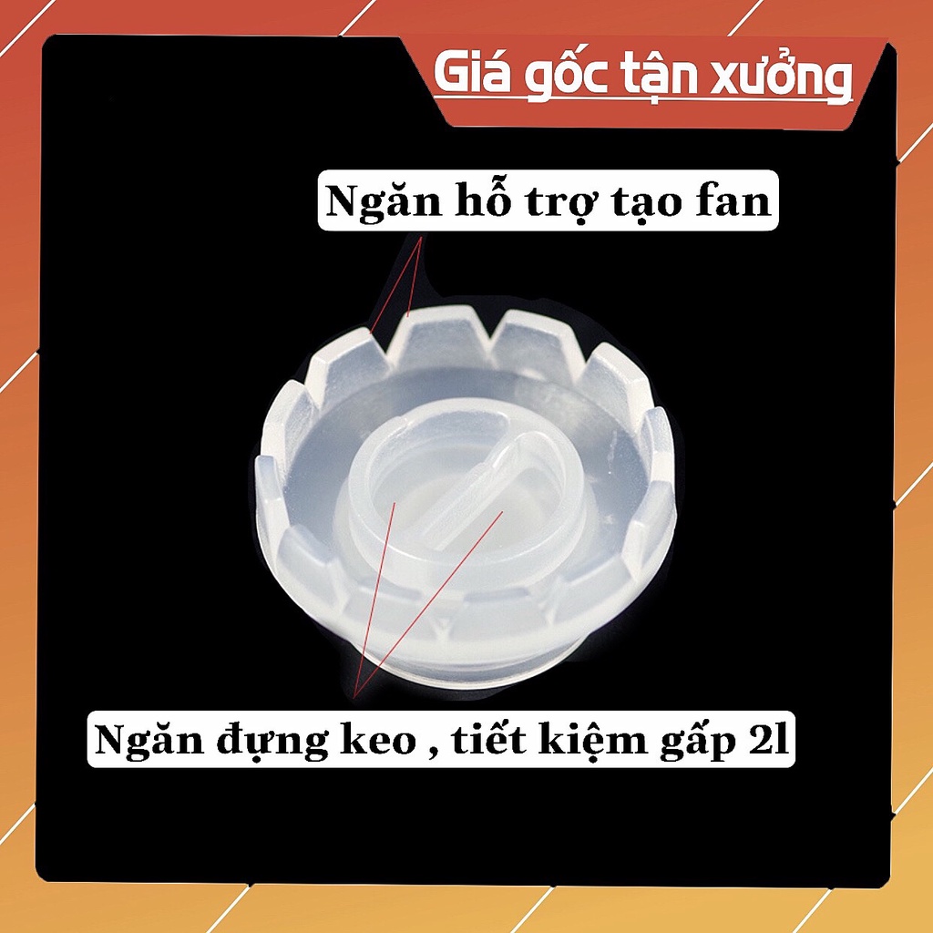 Nút đựng keo nối mi, nút tạo fan 2 ngăn