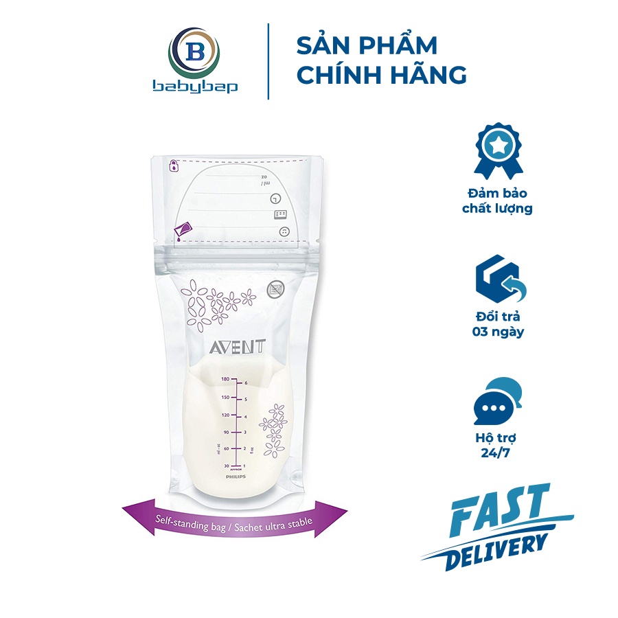 Túi Trữ Sữa Philips Avent (25túi) -180ml_Túi