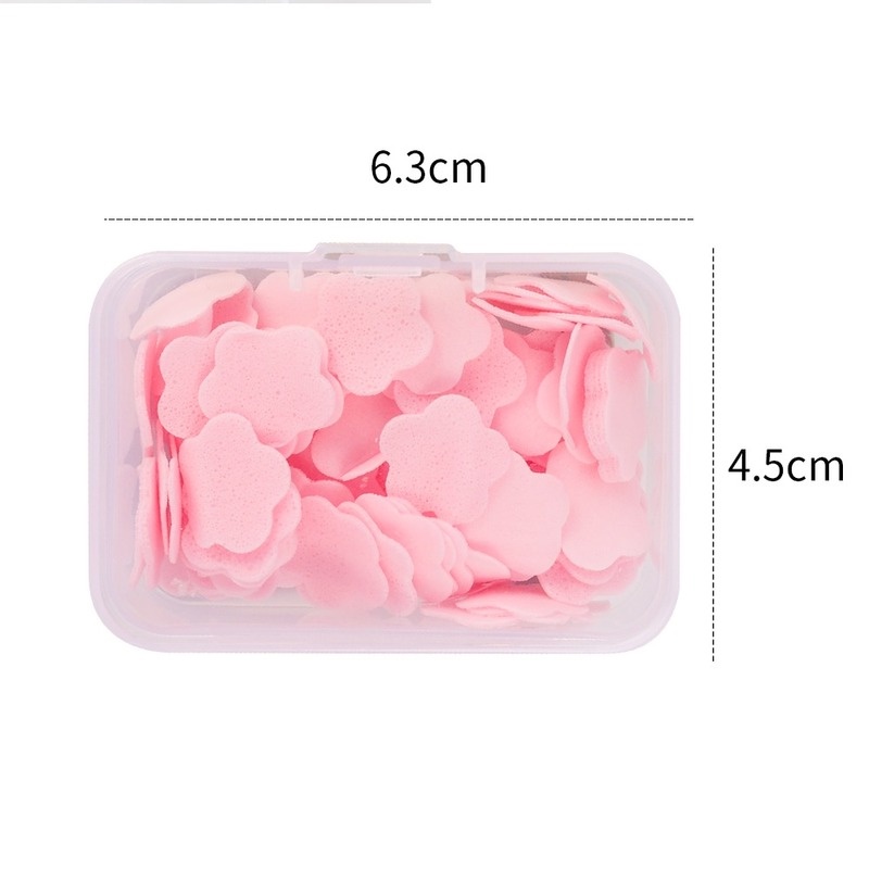 Xà Phòng Giấy Hình Hoa Mini Dễ Thương Thân Thiện Với Da Kèm Hộp Đựng / Xà Phòng Rửa Tay / Đi Du Lịch