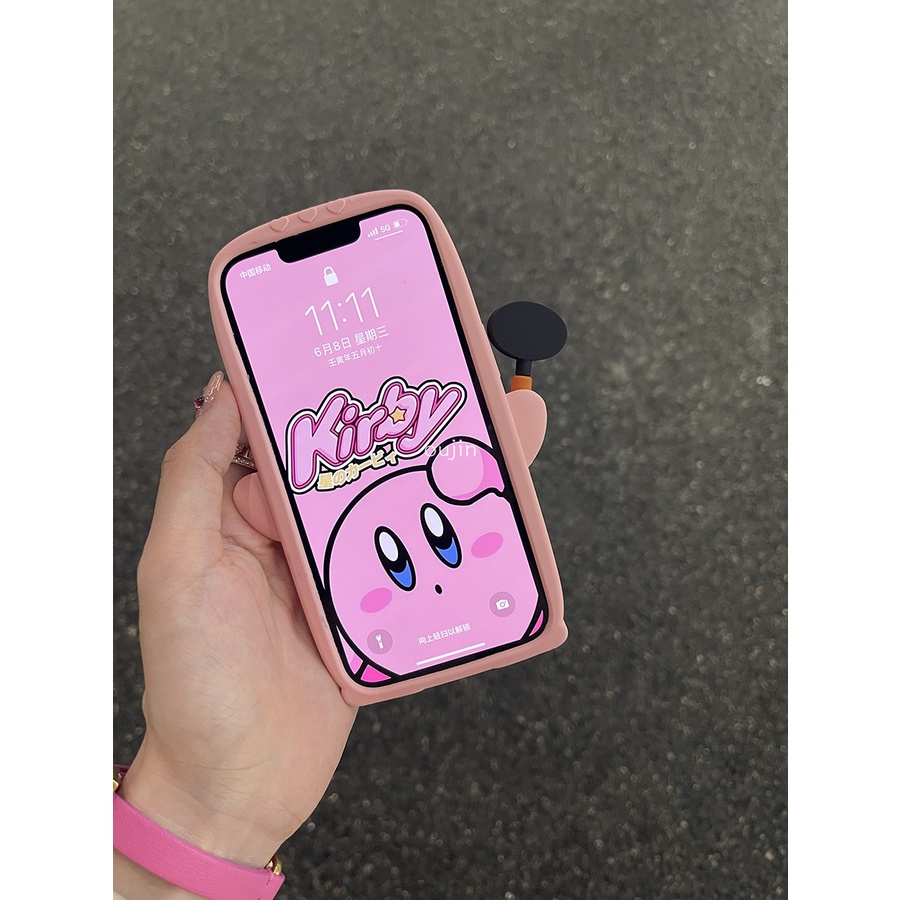 Ốp Điện Thoại Silicon Chống Sốc Họa Tiết Hoạt Hình Màu Hồng Cho Iphone 11 12 13promax