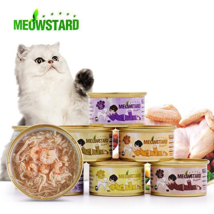 Thùng 24 lon mix vị - Pate cho mèo Meowstard premium 80g