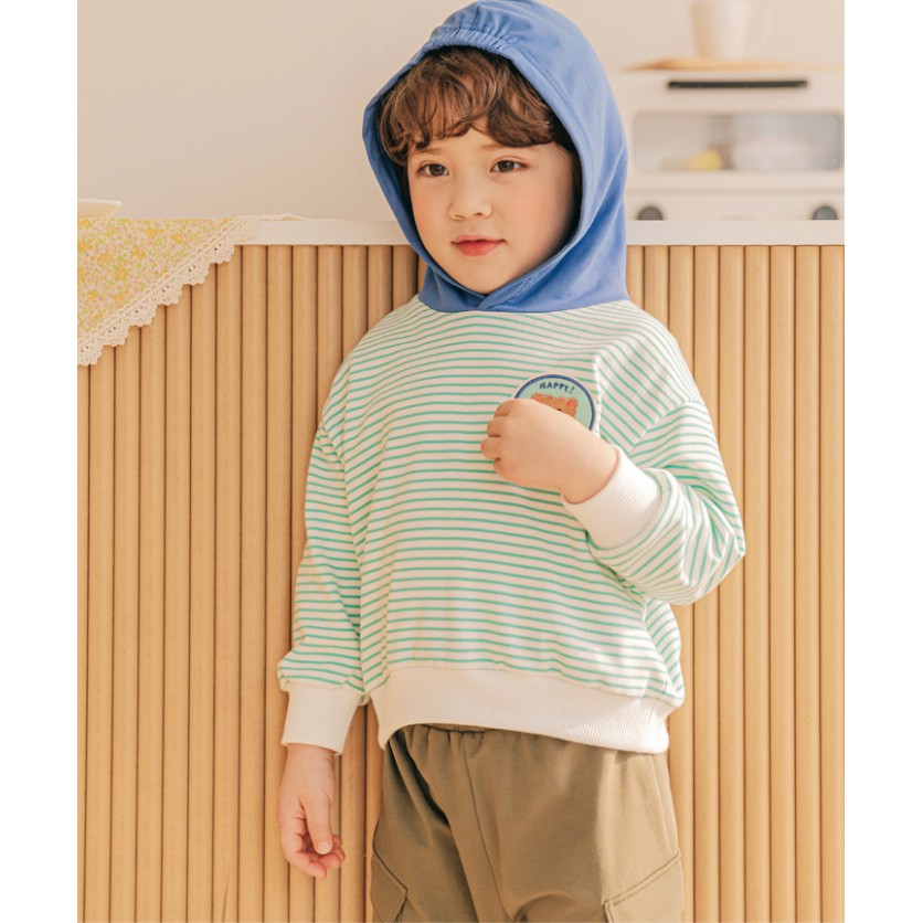 Áo bé trai/bé gái Hàn Quốc Bebezoo dài tay _ Hoodie stripe