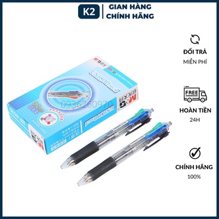 12 cái Bút bi nhiều màu sắc, mực tươi sáng, 4 ngòi 0.7mm thép không gỉ, 4 màu trong 1, vỏ nhựa cứng trong suốt