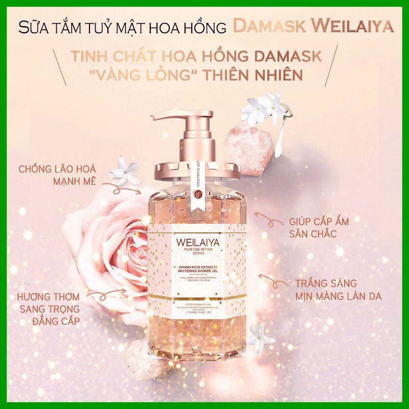 Sữa tắm Nước Hoa weilaiya 450ml Chính Hãng - Trắng Da Dưỡng Ẩm Dưỡng Thể Thơm Lâu toàn thân