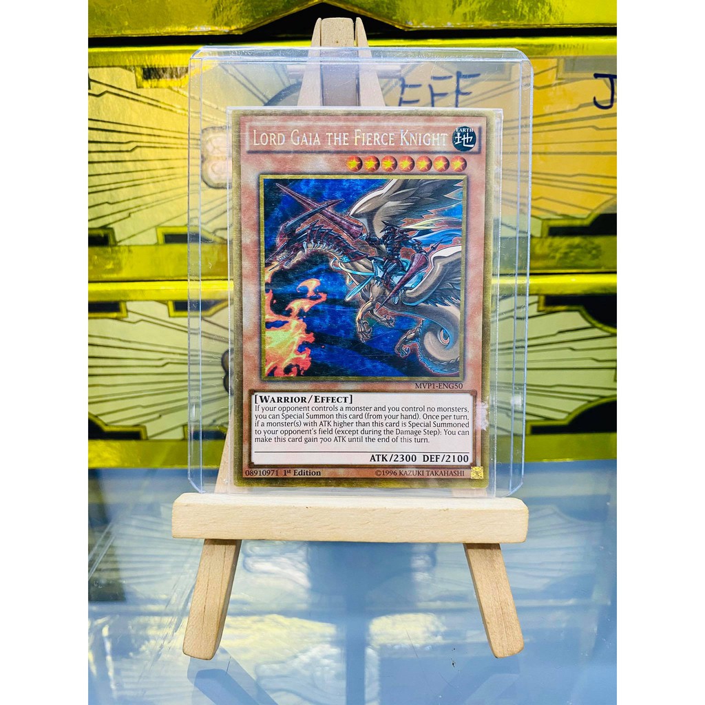 [ Dưa Hấu Yugioh ] Lá bài thẻ bài Lord Gaia the Fierce Knight - Gold Rare - Tặng bọc bài nhựa bảo quản