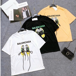 Áo thun tay lỡ balenciaga phông unisex nam nữ cotton oversize form rộng họa tiết giaỳ