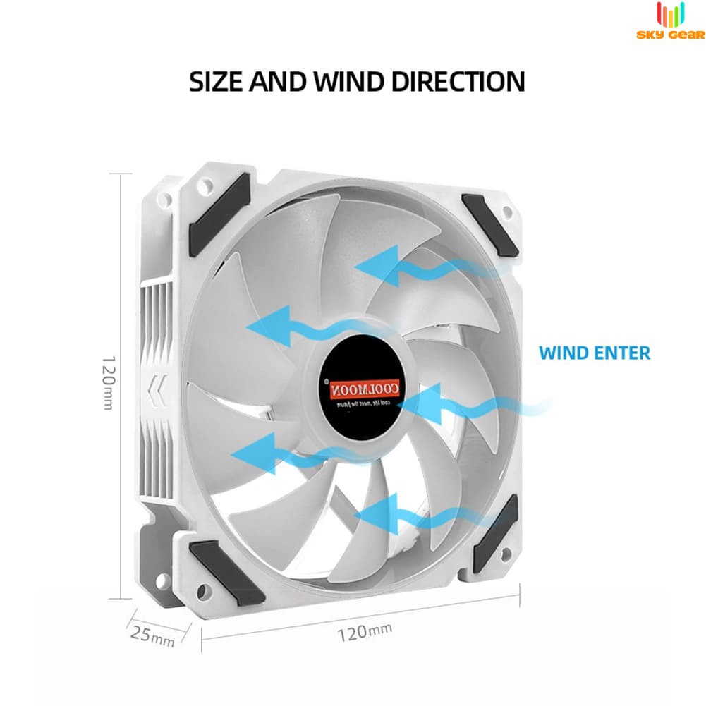 Quạt Tản Nhiệt  Coolmoon X3 4Pin PWM - Led ARGB 3pin 5v